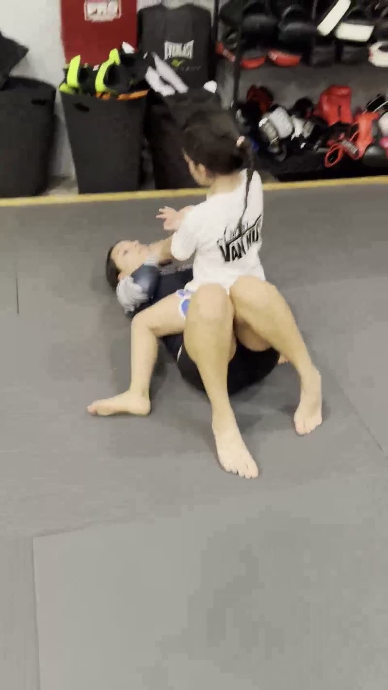 Kids jiu-jitsu class in session